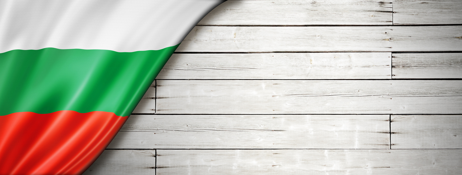 Bulgarian Flag on Old Wooden Background