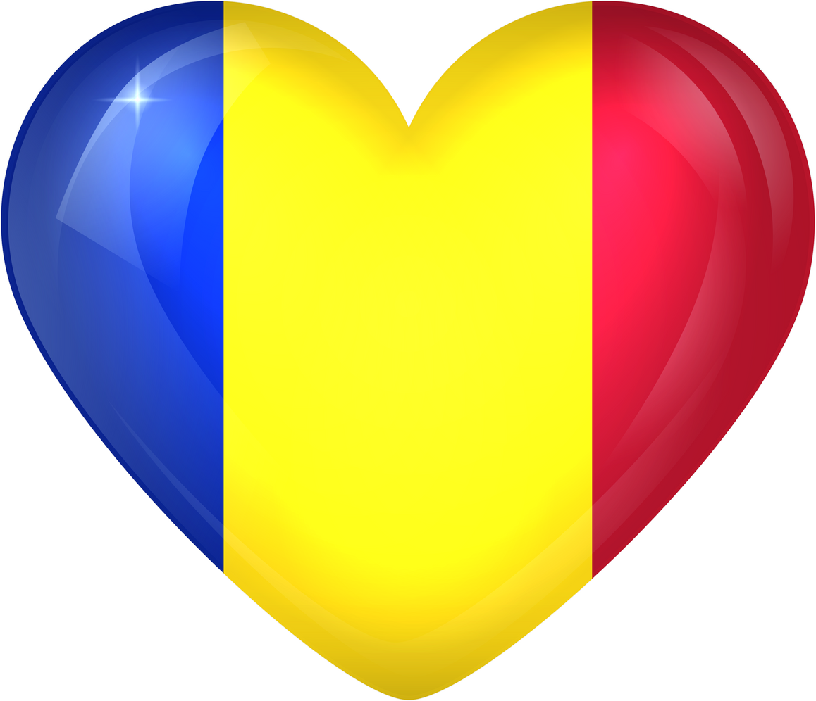 Romania Heart Flag